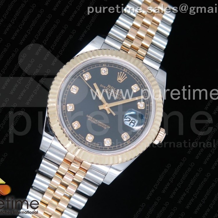 GM공장 롤렉스 데이저스트 41 포금 옐로우골드콤비 블랙다이얼 텐포인트 쥬빌레브레이슬릿DateJust 41 126333 YG Wrapped Black Dial Diamonds Markers on SS/YG Jubilee Bracelet A2824