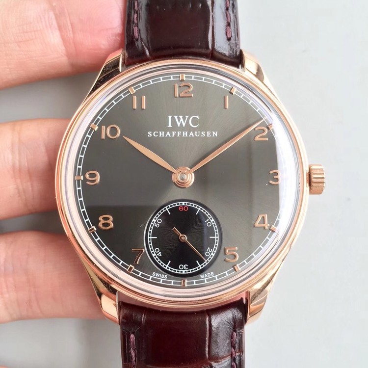 IWC 포르투기저 핸드와인딩 IW5454 로즈골드 챠콜그레이다이얼 V3