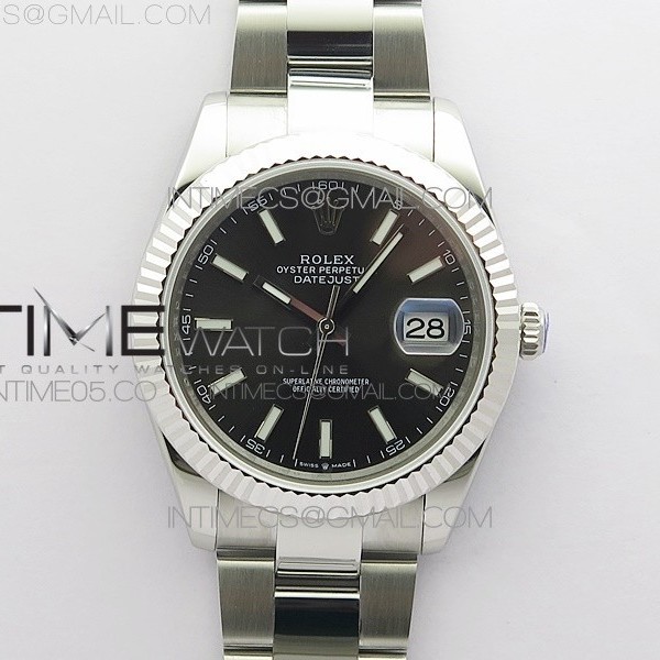 RO공장 롤렉스 데이저스트 41 그레이다이얼 DateJust 41MM 126334 904L SS ROF 1:1 Best Edition Gray Dial Stick Markers on SS Oyster Bracelet A3235