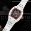 KV공장 V3 RM055 세라믹 스켈레톤다이얼 러버 RM055 White Ceramic KVF Best Edition Skeleton Dial Red on White Rubber Strap MIYOTA8215 V3