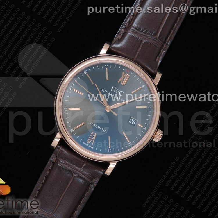 V7공장 IWC 포르토피노 로즈골드 금통 그레이다이얼 악어스트랩 Portofino Automatic RG IW356511 Gray Dial on Brown Croco Strap ETA2892