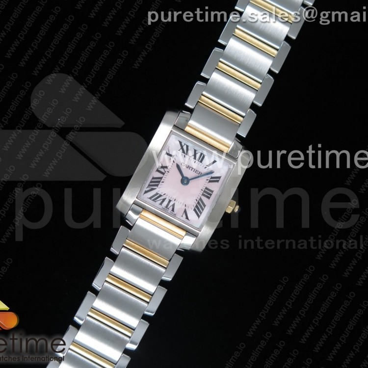 K11공장 까르띠에 탱크 프랑세즈 레이디즈 20.3 스틸 핑크다이얼 브레이슬릿 Tank Francaise Ladies 20.3mm SS Pink Dial on SS/YG Bracelet Ronda Quartz