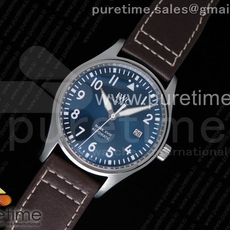 V7공장 IWC 파일럿 마크18 어린왕자에디션 가죽스트랩 Mark XVIII IW327010 Le Petit Prince V7F 1:1 Best Edition Blue Dial on Brown Leather Strap Swiss ETA2892
