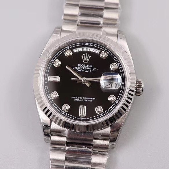 EW공장 데이데이트 36MM 블랙다이얼 브레이슬릿