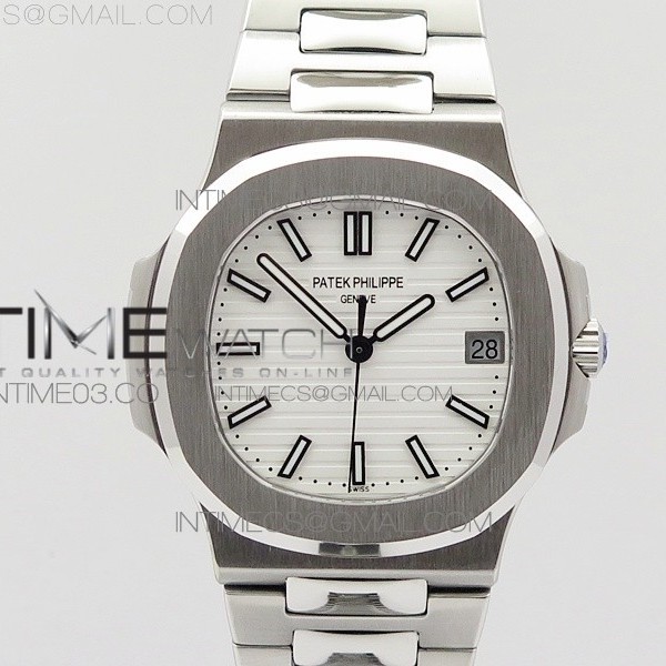 JJ공장 파텍필립 노틸러스 점보 5711 스틸 화이트다이얼 브레이슬릿 NAUTILUS JUMBO 5711 WHITE TEXTURED DIAL ON SS BRACELET A324