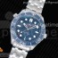 OM공장 오메가 씨마스터 다이버300 스틸 블루물결텍스쳐다이얼 브레이슬릿 2018 Seamaster Diver 300M Blue Ceramic Blue Dial on SS Bracelet A8800 (Black Balance Wheel)