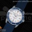 OM공장 브라이틀링 슈퍼오션 헤리티지2 스틸 화이트다이얼 블루베젤 러버스트랩 SuperOcean Heritage ii 42mm SS White Dial Blue Bezel on Blue Rubber Strap A2824 (Free Rubber Strap)