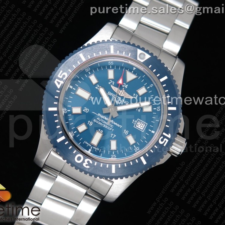 AI공장 브라이틀링 슈퍼오션 44mm 블루다이얼 브레이슬릿 Superocean 44mm Special Blue Dial on SS Bracelet A2824
