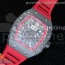 KV공장 리차드밀 RM011 NTPT 카본크로노 스켈레톤 레드이너베젤 레드러버스트랩 RM011 NTPT Carbon Chrono Crystal Skeleton Dial Red Inner Bezel on Red Rubber Strap A7750