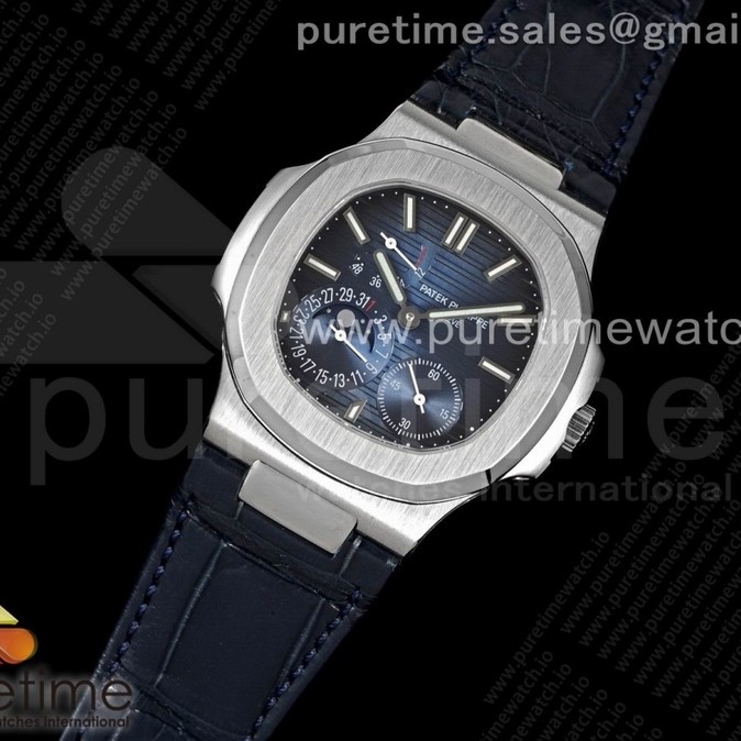 PF공장 노틸러스 문페이즈 블루다이얼 가죽스트랩 Nautilus 5712 SS PF Best Edition Blue Dial on Blue Leather Strap A23J