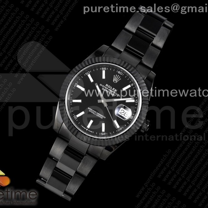 VR공장 롤렉스 데이저스트 41 PVD 블랙다이얼 3235 DateJust 41 All Black PVD VRF Best Edition Black Dial Stick Markers on PVD Oyster Bracelet A3235