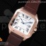 V6공장 까르띠에 산토스 라지 로골 화이트다이얼 가죽스트랩 Santos de Cartier 40mm RG White Dial on Brown Leather Strap MIYOTA 9015