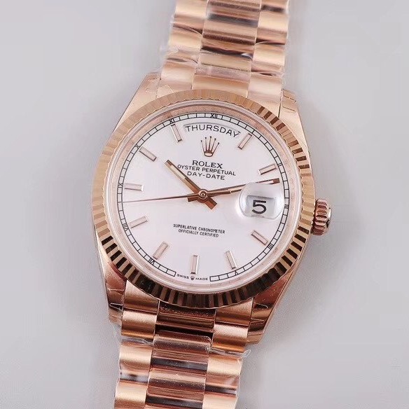 EW공장 데이데이트 36MM 로골 화이트다이얼 브레이슬릿