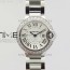 V6공장 v2 28미리 까르띠에 발롱블루 크리스탈베젤 BALLON BLEU LADIES 28MM CRYSTAL BEZEL SS WHITE DIAL ON SS BRACELET RONDA QUARTZ