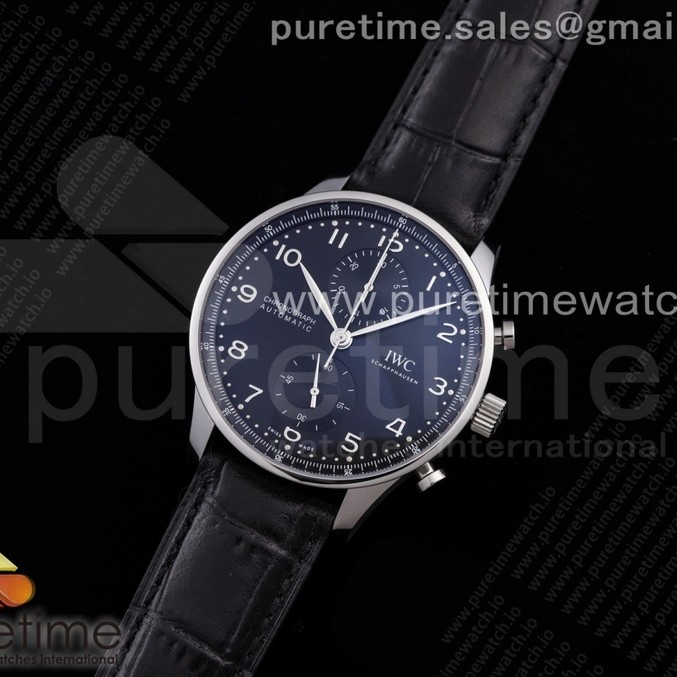 ZF공장 V3 포르투기저 블랙다이얼 가죽스트랩 Portuguese Chrono IW371609 ZF 1:1 Best Edition Black Dial on Black Leather Strap A69355