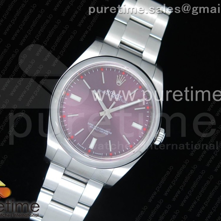AR공장 롤렉스 오이스터퍼페츄얼 39MM 904L스틸케이스 레드그레이프다이얼 브레이슬릿 Oyster Perpetual 39mm 114300 904L SS Case and Bracelet Red Grape Dial SH3132