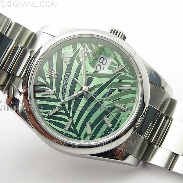 BP공장 롤렉스 데이저스트 36 스틸 그린팜다이얼 돔베젤 오이스터브레이슬릿 DateJust 36 SS 126200 BP 1:1 Best Edition New Green Dial on Oyster Bracelet