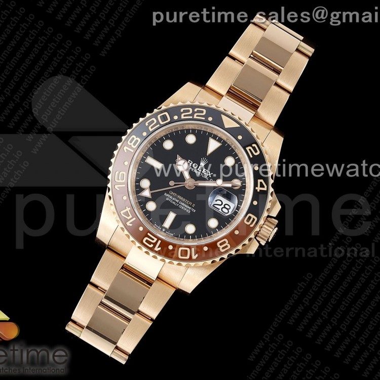 Clean공장 롤렉스 GMT마스터2 루트비어금통 클린공장 GMT-Master II 126715 CHNR Black/Brown Ceramic Clean Factory 1:1 Best Edition on RG Bracelet VR3186