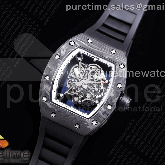 KV공장 RM055 V3 스켈레톤다이얼 러버 RM055 NTPT KVF Best Edition Skeleton Dial Black Crown on Black Rubber Strap MIYOTA8215 V3
