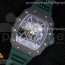 KV공장 V3 리차드밀 RM035-02 스켈레톤다이얼 러버스트랩 RM035-02 Solid Caseback Skeleton Dial Green on Green Rubber Strap MIYOTA8215 V3