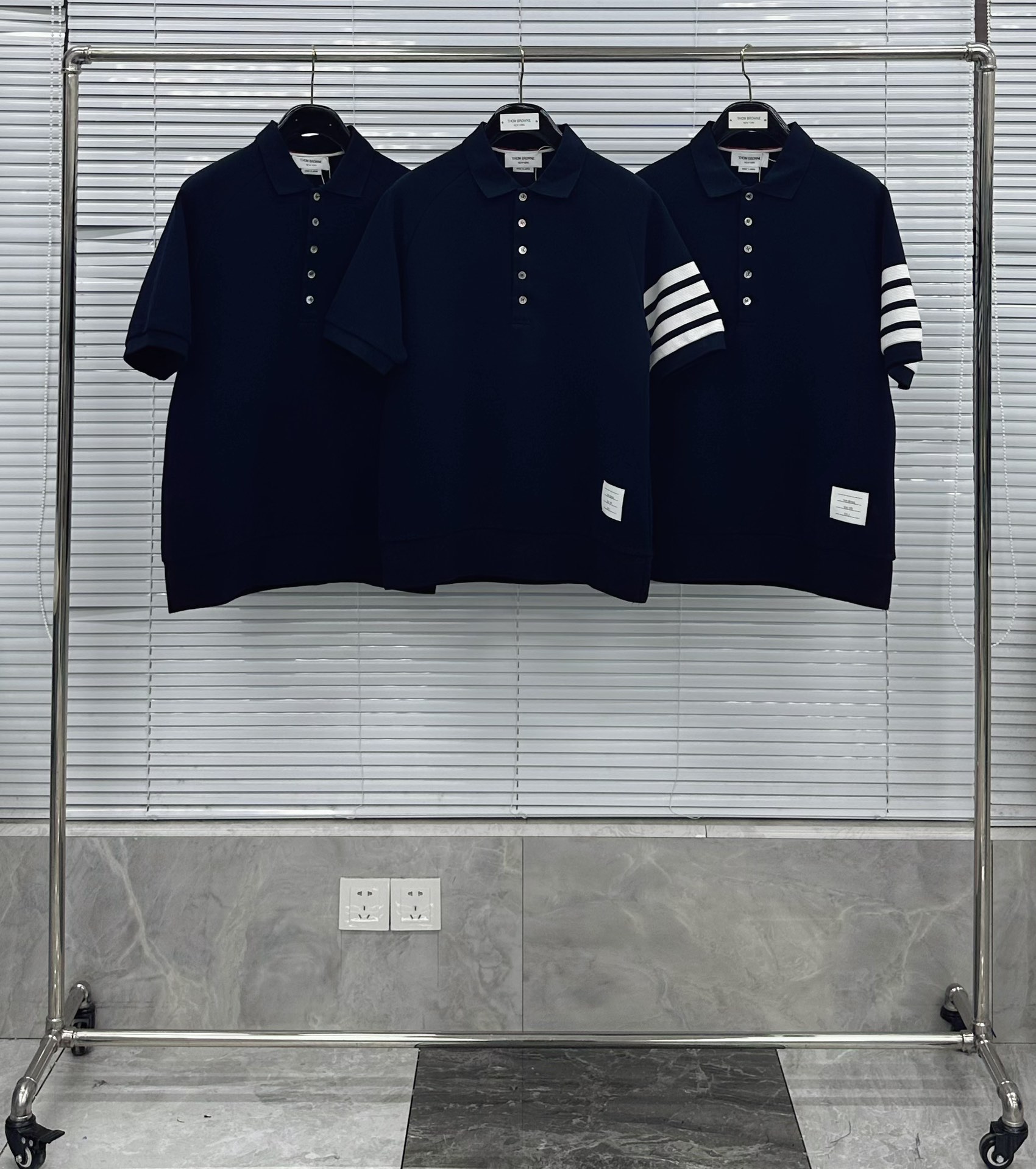 톰브라운 와플 반팔 POLO